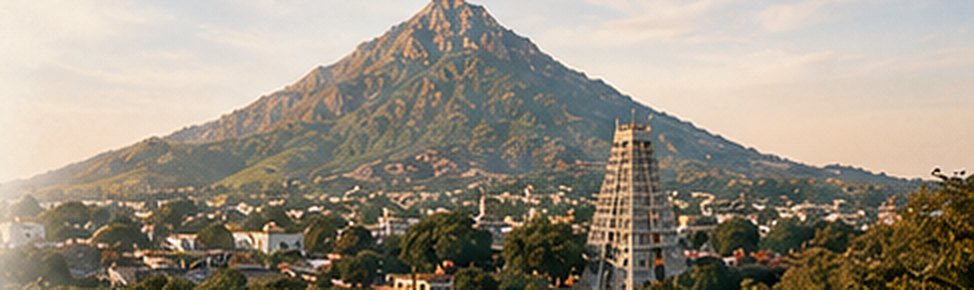 Monte Arunachala visto da cidade de Tiruvannamalai